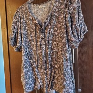 Floral Peasant Blouse - 3x